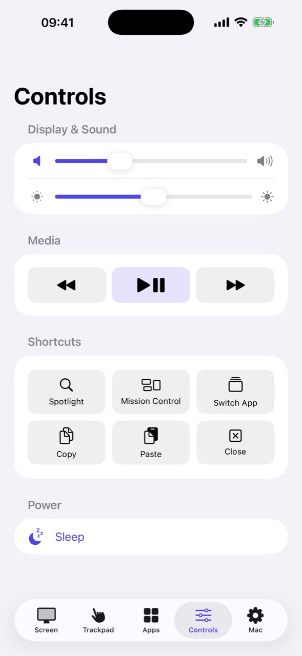 Volume, media, shortcuts and sleep